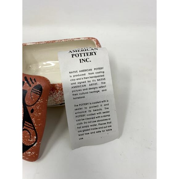 Authentic Navajo Native American Pottery Hand Painted Trinket Jewelry Box Signed - Picture 9 of 13